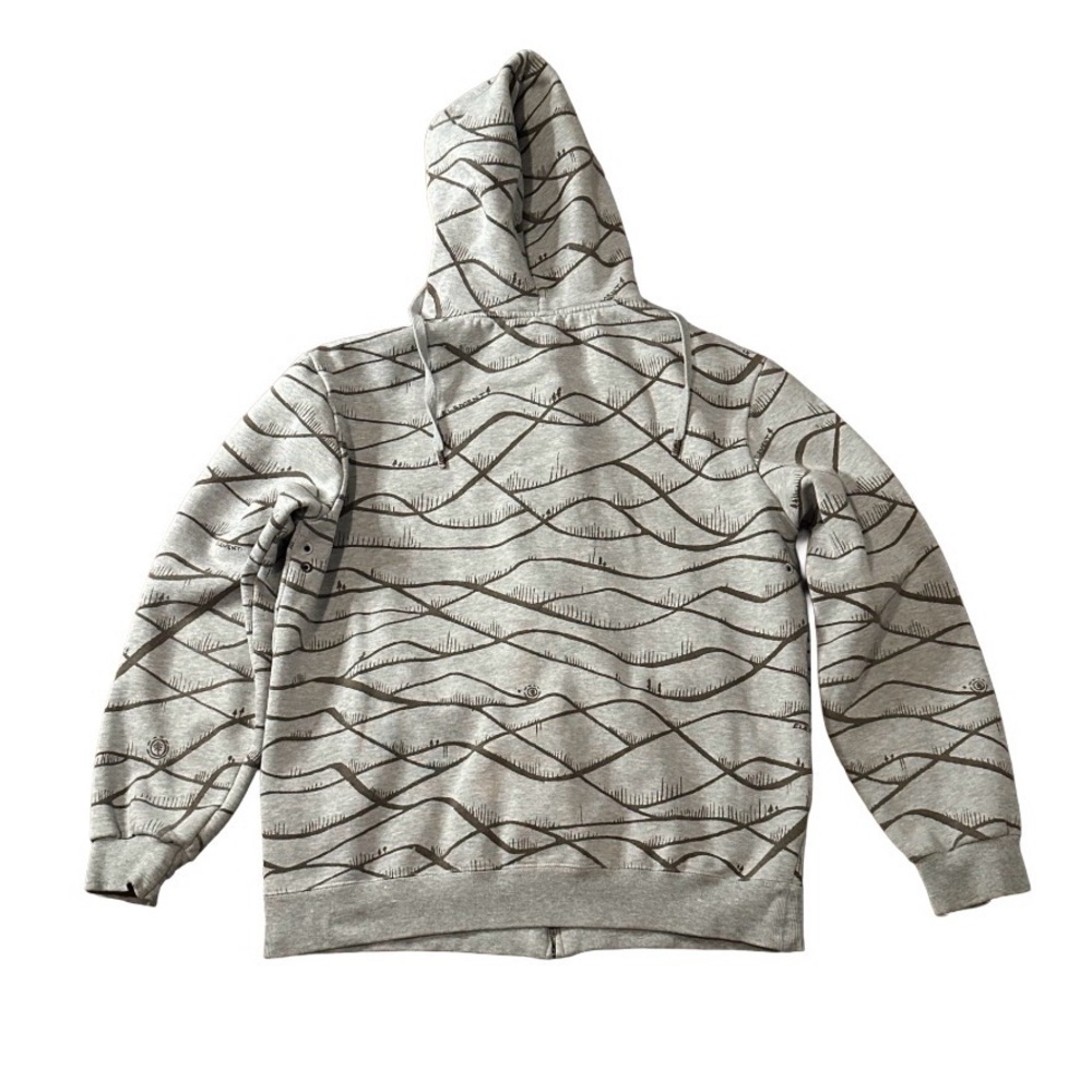 Vintage Element Cream and Brown Wave Hoodie - Picture 2 of 3
